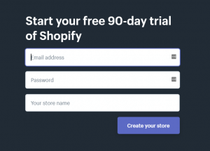 Shopify sign up